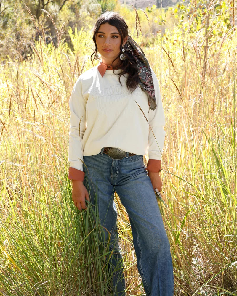 Women's Cruel Denim Sweatshirt-Cream