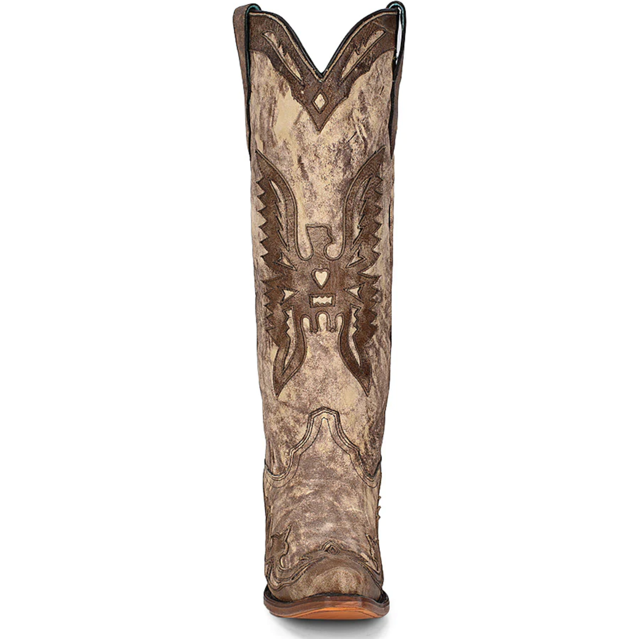 Corral Womens Taupe Brown Eagle Overlay