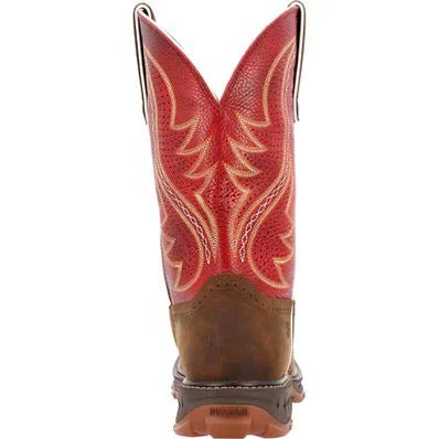 Mens' Durango Maverick XP Ventilated Insulkul Work Boot - Briar Brown and Crimson Red