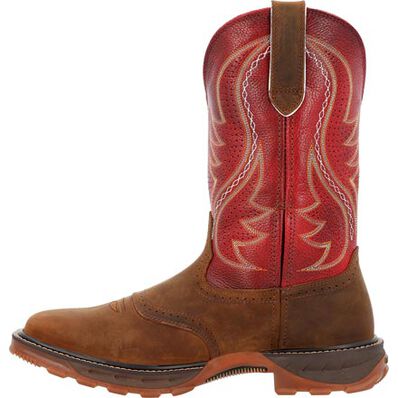 Mens' Durango Maverick XP Ventilated Insulkul Work Boot - Briar Brown and Crimson Red