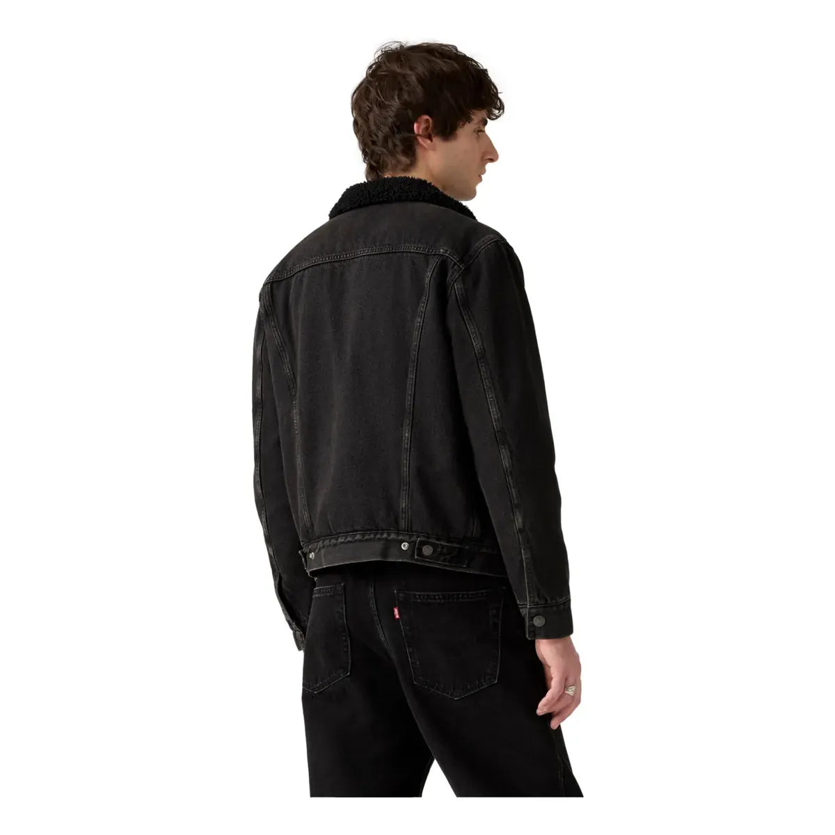 Men's Levi's Canvas Type III Sherpa Trucker Jacket-Cougar Black