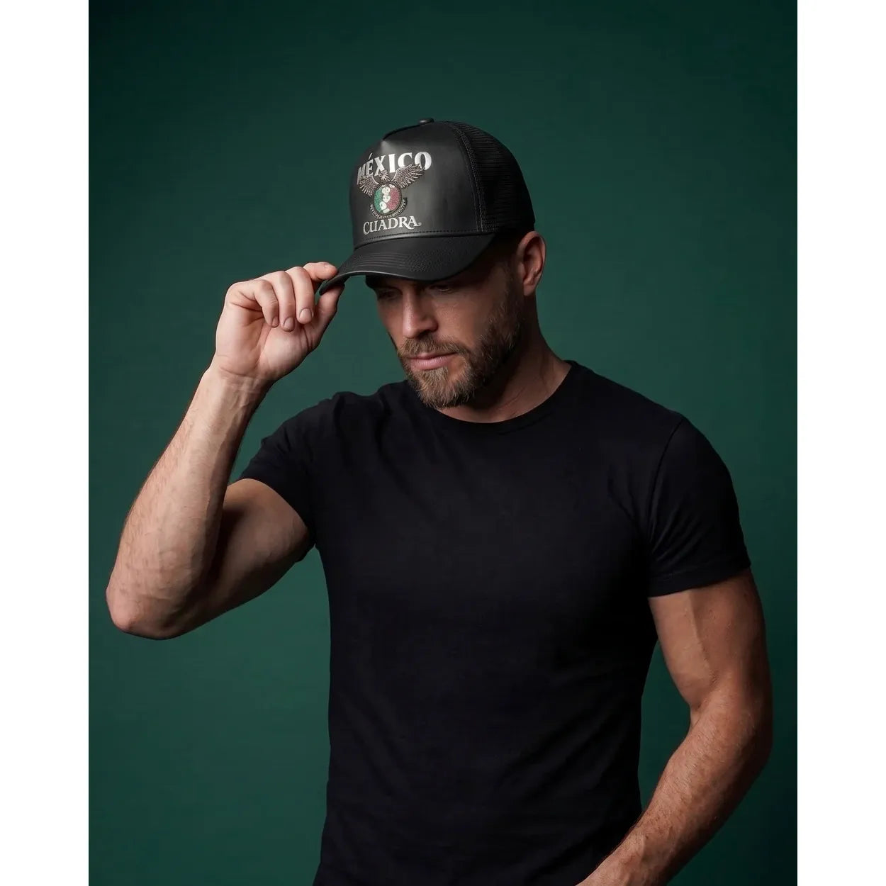 Limited Edition Black Leather Cap – Mexico 2026