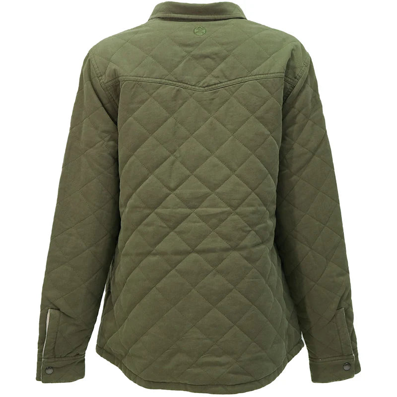 Hooey Women's "Bandera" Reversible Barn Jacket-Olive & Cream/Tan Aztec