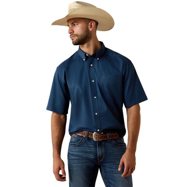 Men's Ariat Lightweight Twill Classic Fit Short Sleeve Shirt-Key Largo