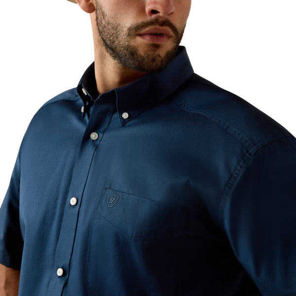 Men's Ariat Lightweight Twill Classic Fit Short Sleeve Shirt-Key Largo