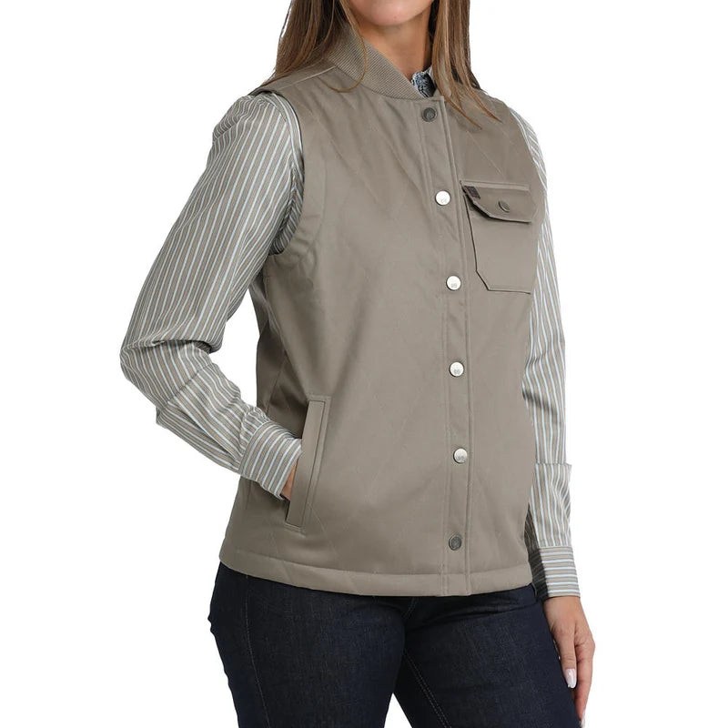 Cinch Women's Canvas Quilted Chore Vest-Stonewash