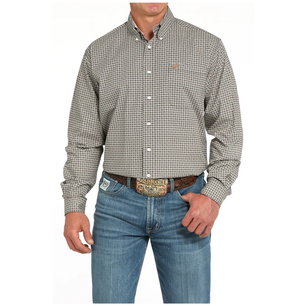 Men's Cinch Geometric Print Button-Down Western Shirt-Multi