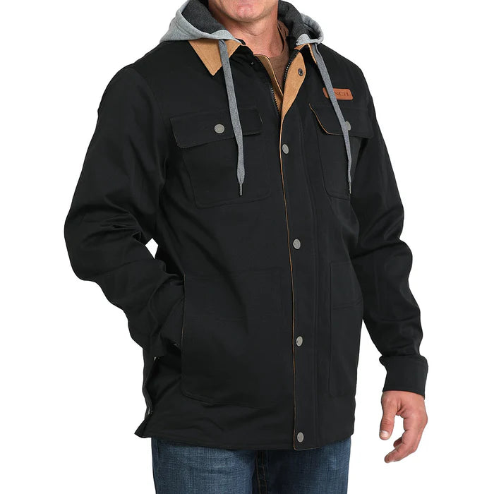 Men's Cinch Canvas Hooded Barn Coat-Black