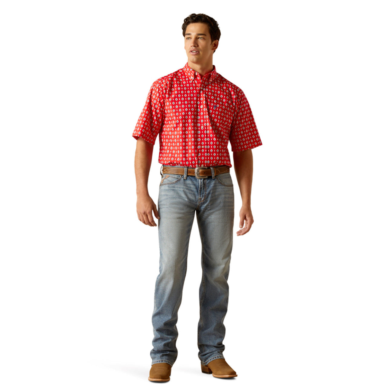 Men's Ariat Decker Classic Fit Short Sleeve in Beacon Red