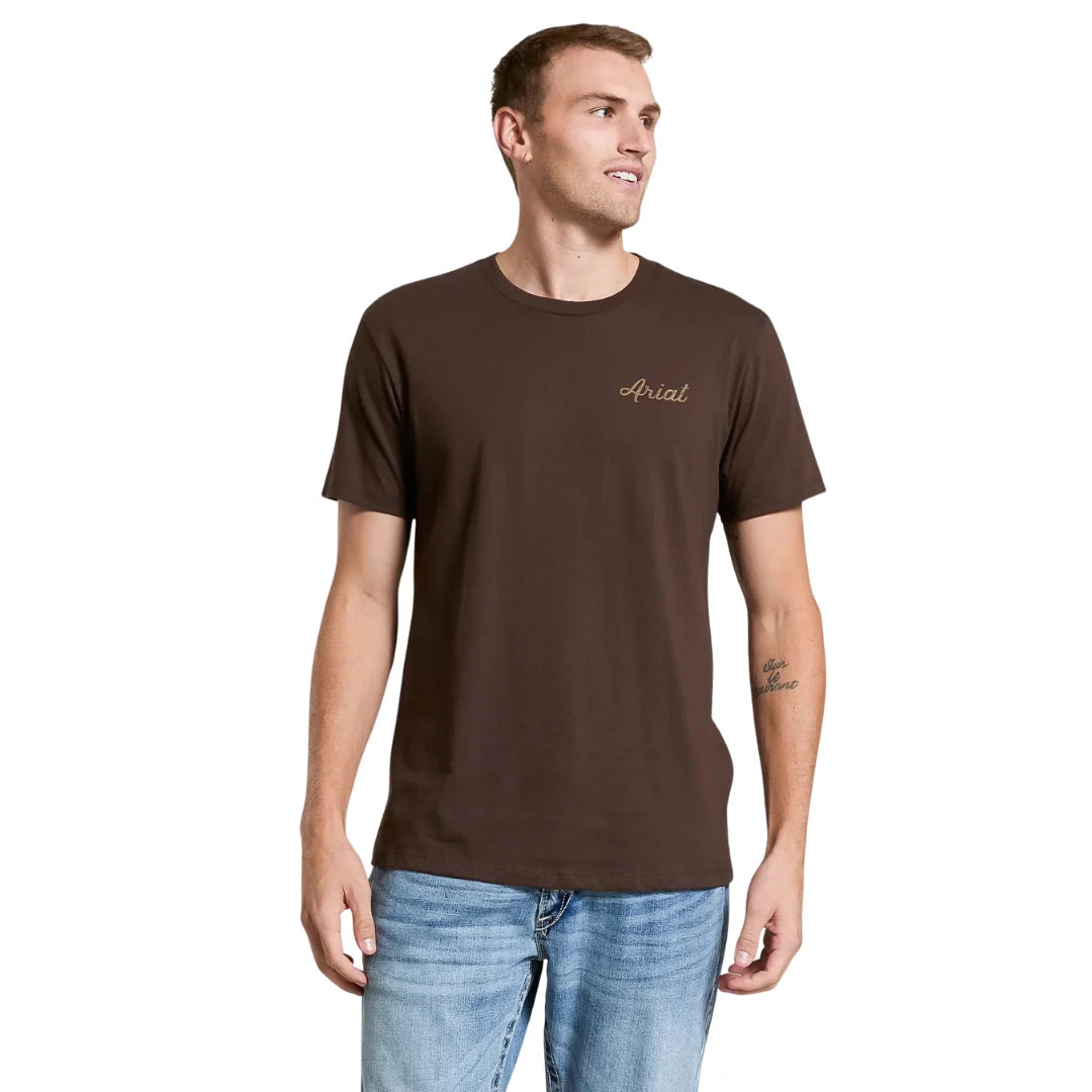 Men's Ariat Tombstone Cowboy T-Shirt-Brown