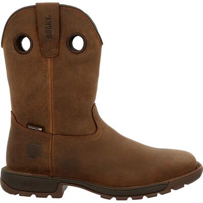 MEN'S ROCKY LEGACY 32 WATERPROOF BROWN WESTERN BOOT - DARK BROWN