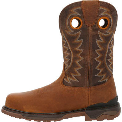 ROCKY CARBON 6 CARBON TOE WATERPROOF PULL-ON WESTERN BOOT - BROWN