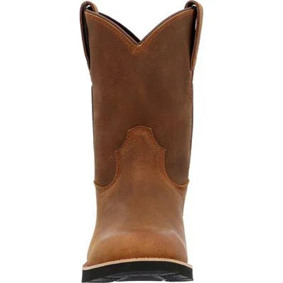 Men's Rocky Monocrepe Unlined Pull-On Western Boot-Brown