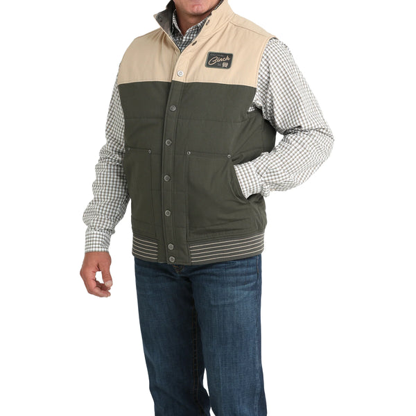 Men's Cinch Reversible Quilted Vest-Aztec Print/Green