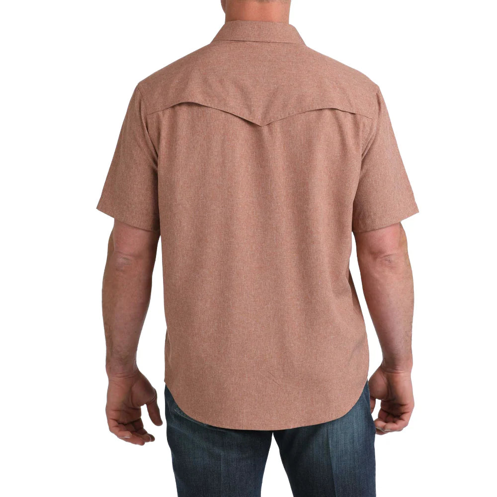 Men's Cinch Camp Short Sleeve Shirt-Brown - CWesternwear