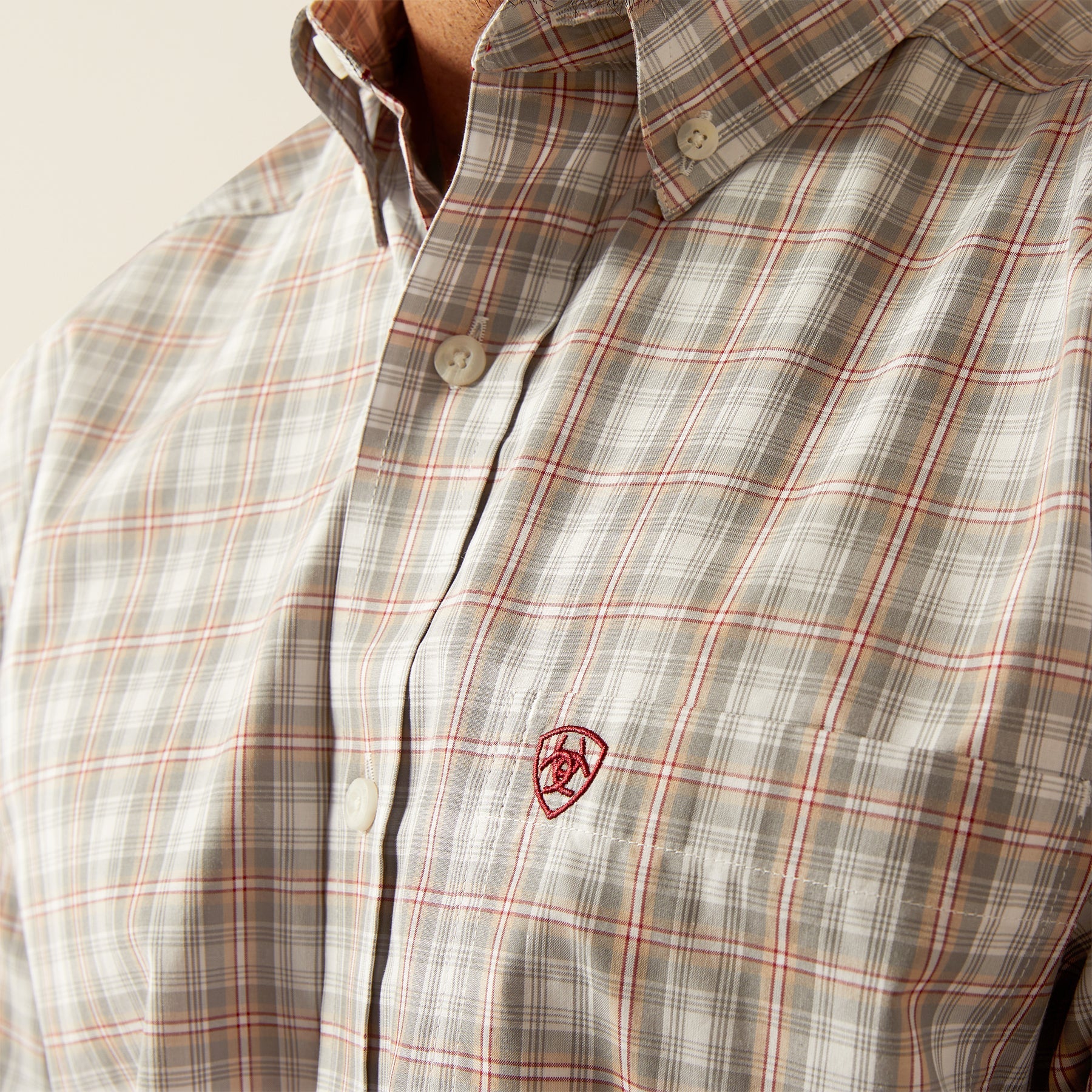 Men's Ariat Pro Series Grey Classic Fit Shirt-Grey