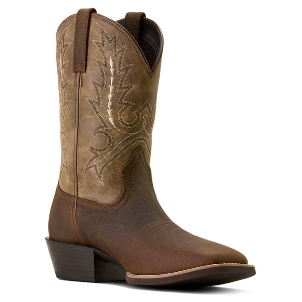 Men's Ariat Sport Outfitter Wide Square Toe Western Boot-Tan Elephant Print/Tan - CWesternwear