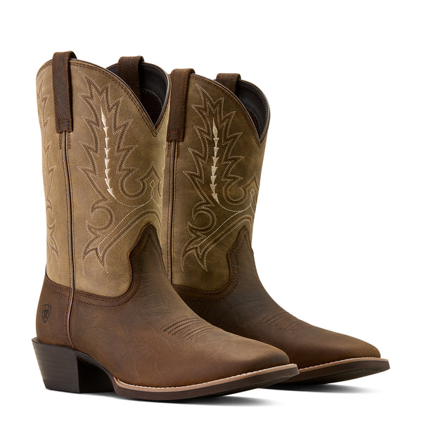 Men's Ariat Sport Outfitter Wide Square Toe Western Boot-Tan Elephant Print/Tan - CWesternwear