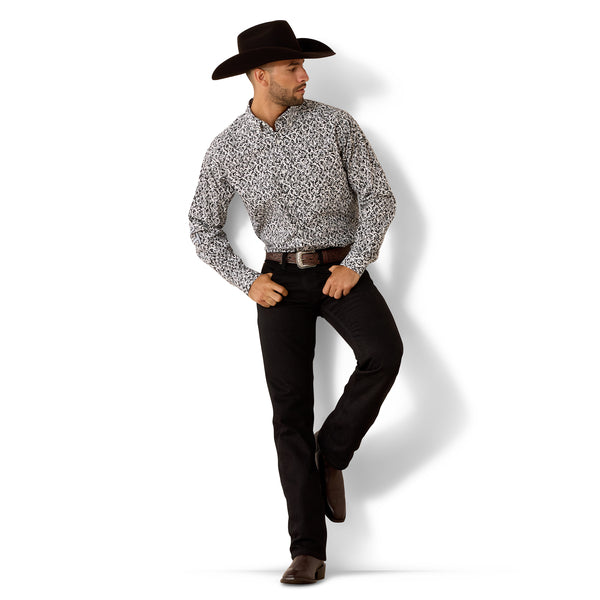 Men's Ariat Team Janson Classic Fit Shirt-White/Grey
