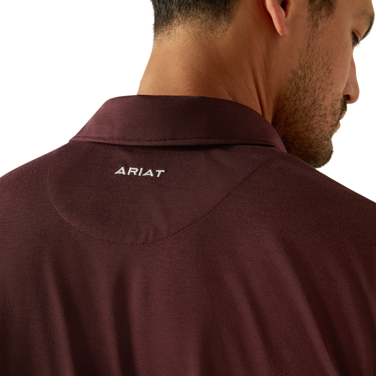 Men's Ariat Team Logo Short Sleeve Polo-Malbec