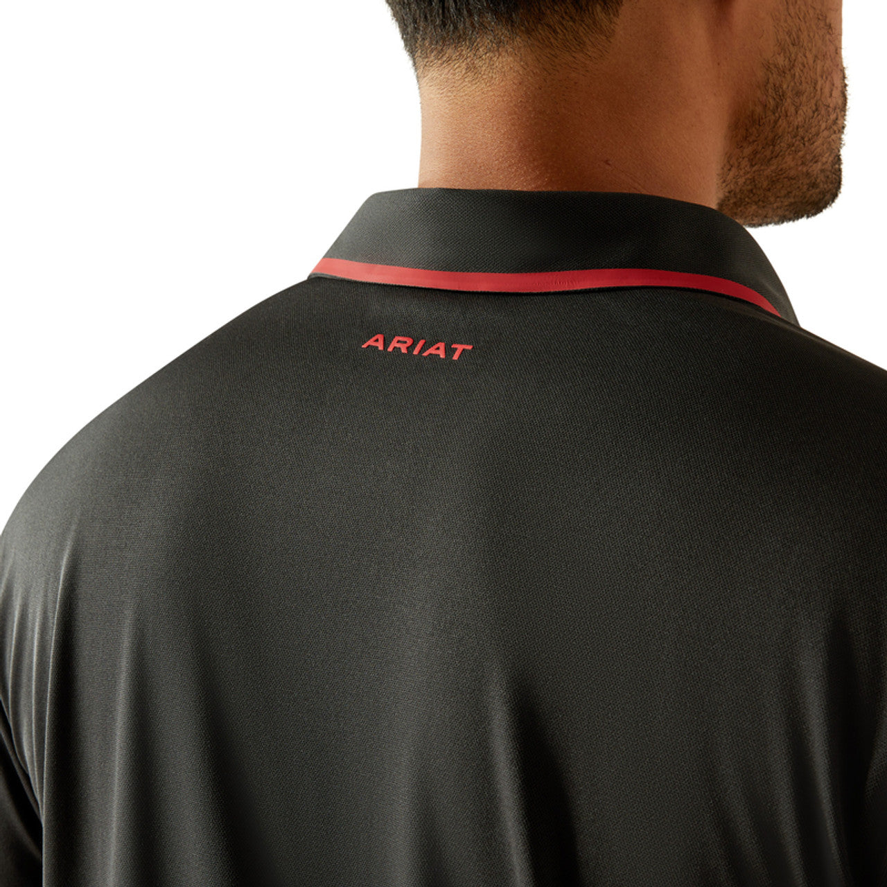 Men's Ariat Welded Tek Fitted Short Sleeve Polo-Black