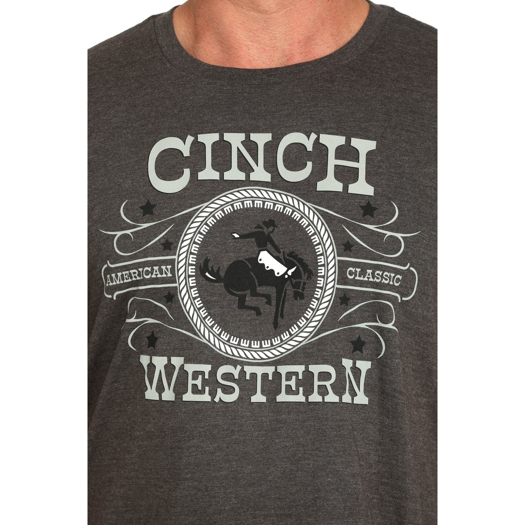 Men's Cinch Brand T-shirt-Charcoal