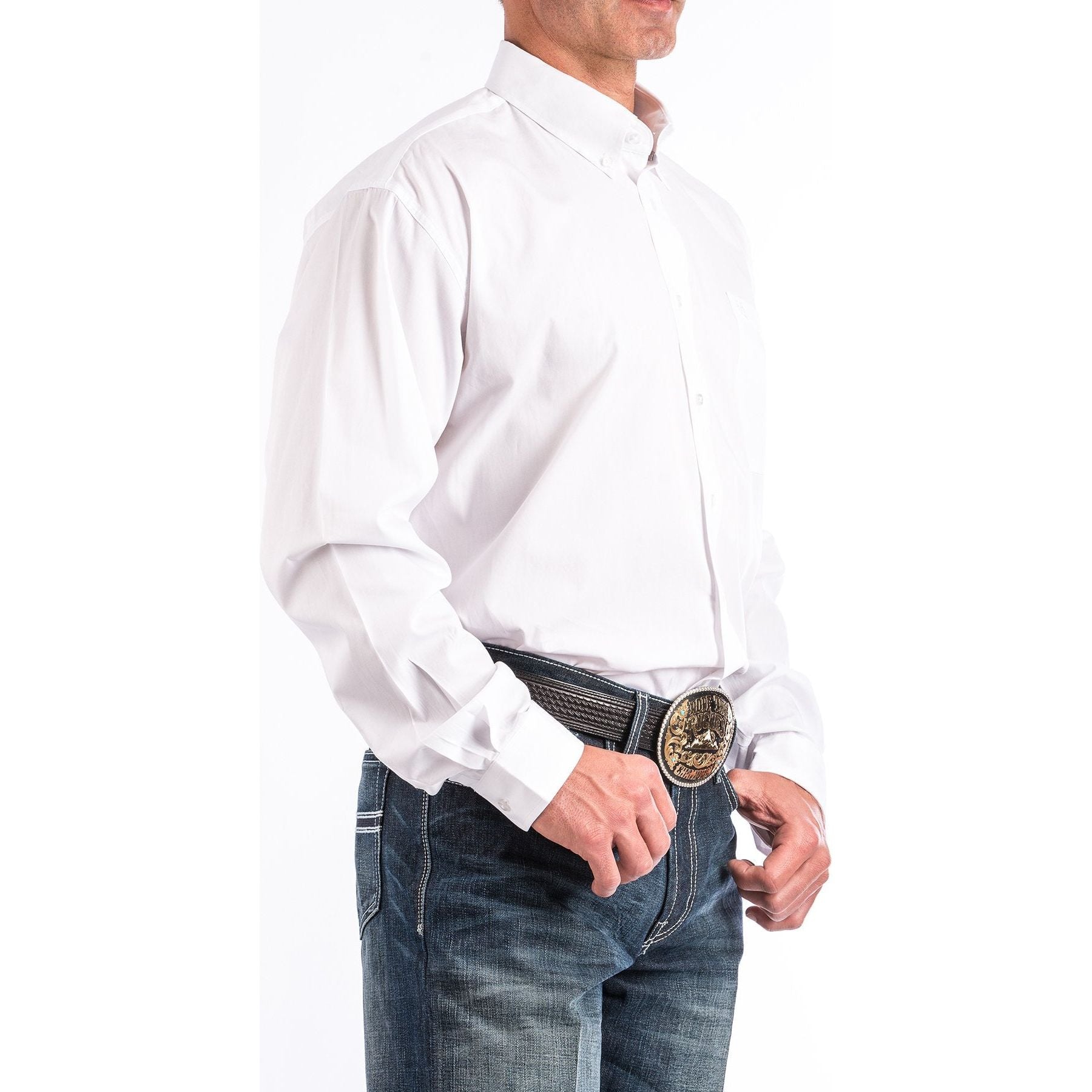 Men's Cinch Solid White Button-Down Shirt