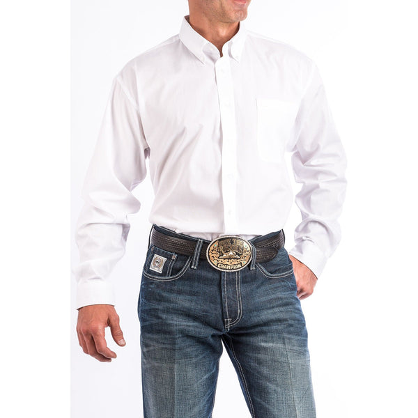 Men's Cinch Solid White Button-Down Shirt