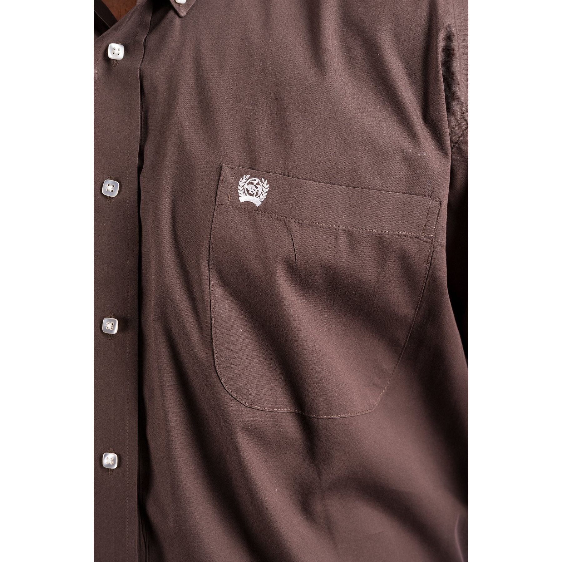 Men's Cinch Solid Brown Button-Down Shirt