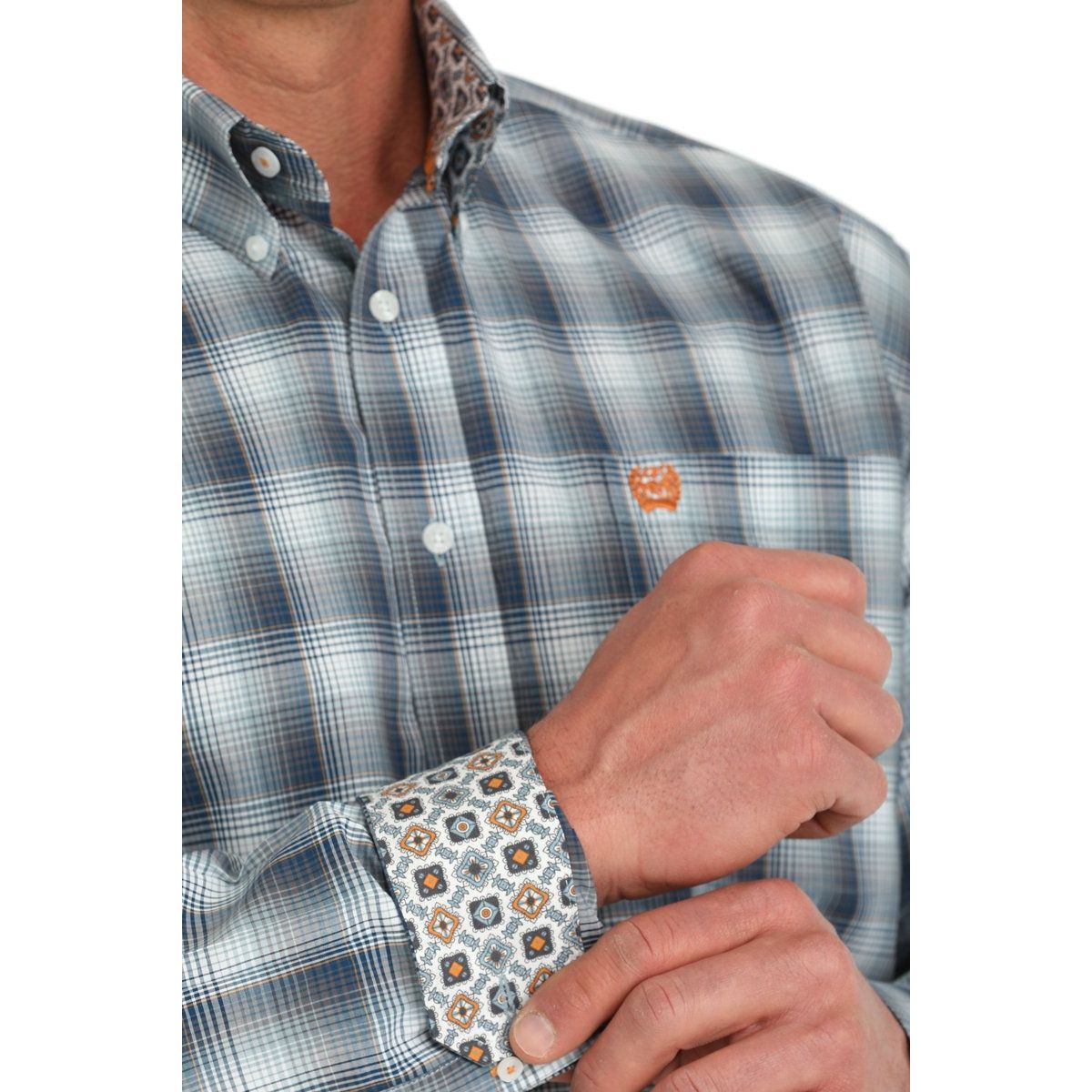 Men's Cinch Plaid Button-Down Western Shirt-Multi