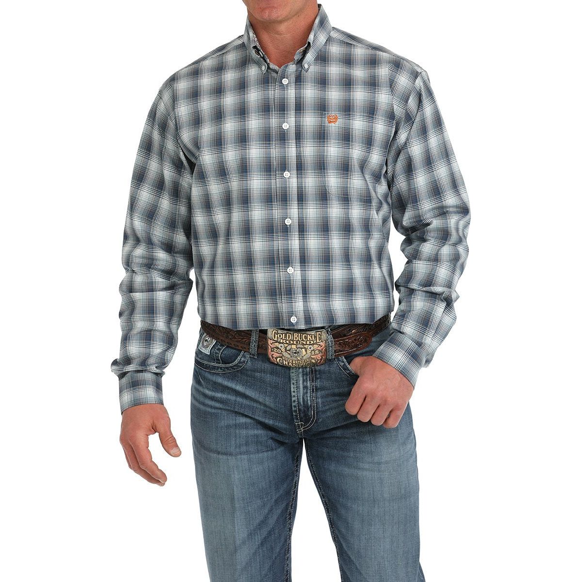 Men's Cinch Plaid Button-Down Western Shirt-Multi