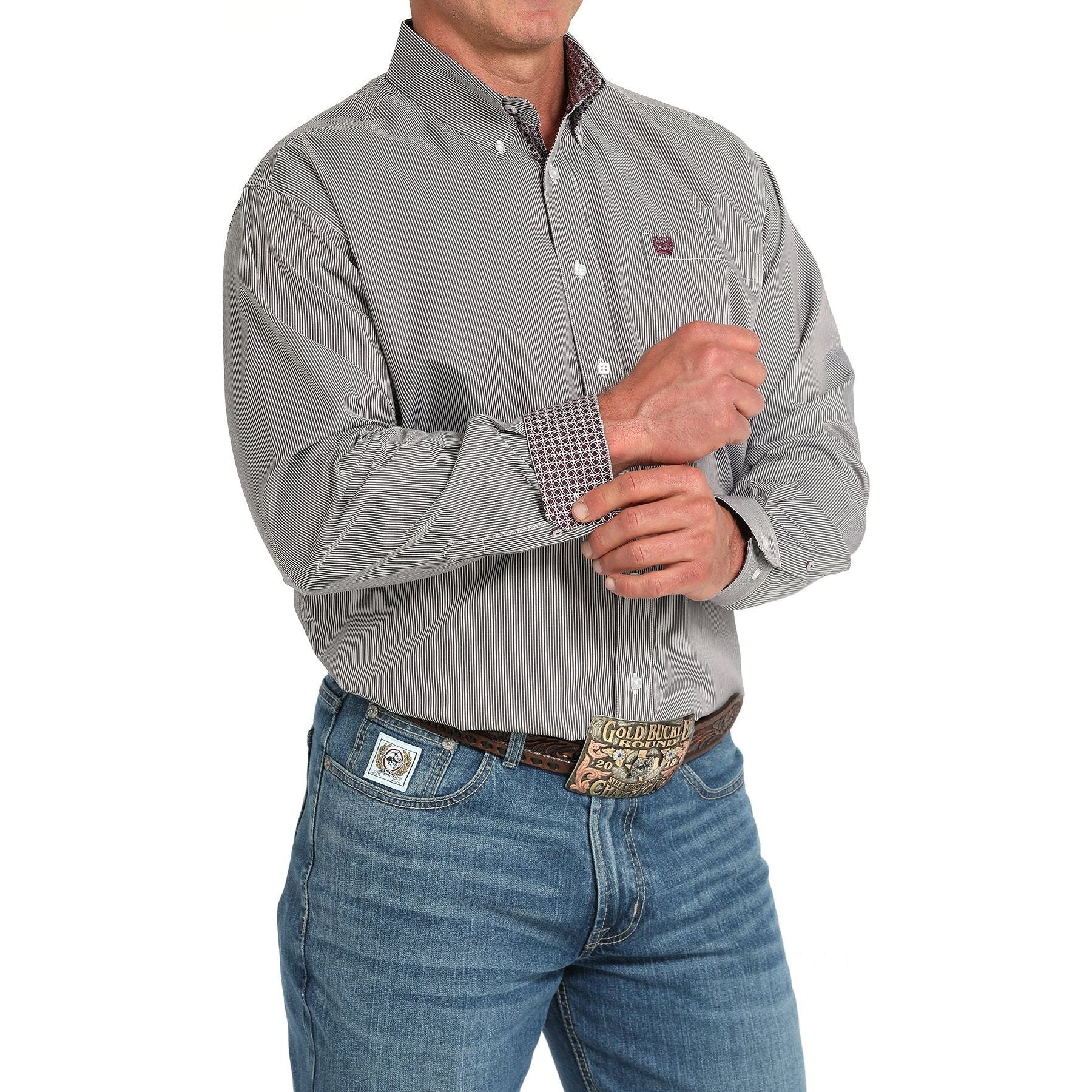 Men's Cinch TENCEL™ Stripe Print Button-Down Western Shirt - Multi