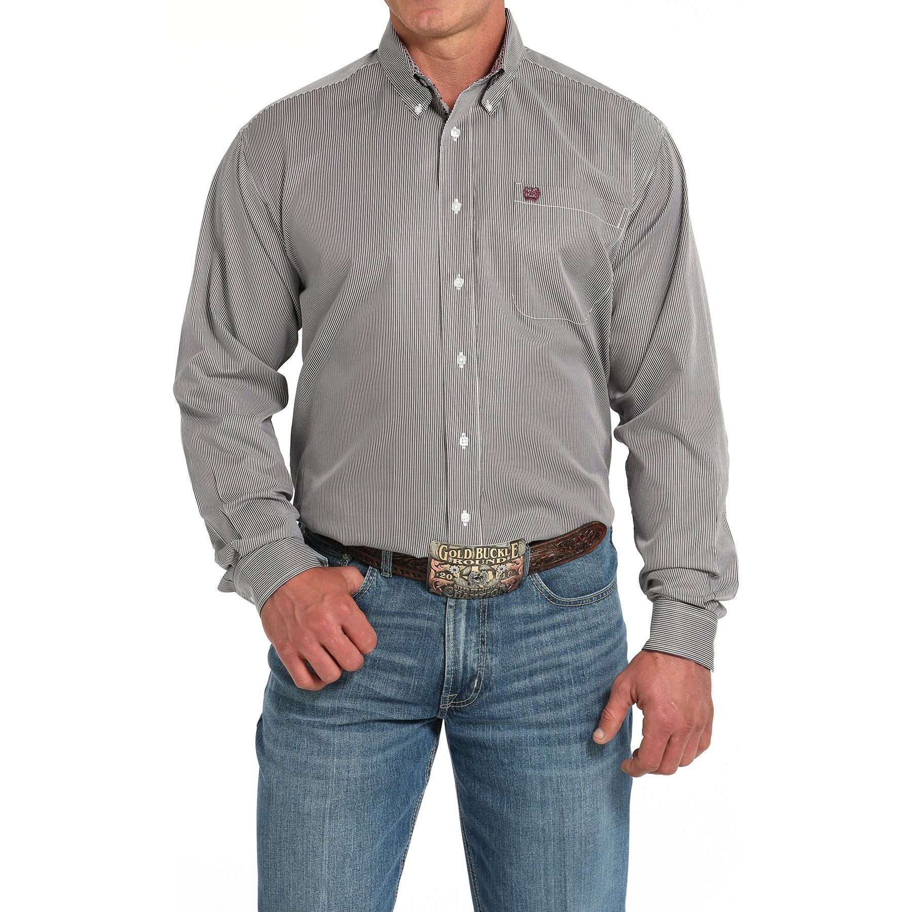 Men's Cinch TENCEL™ Stripe Print Button-Down Western Shirt - Multi