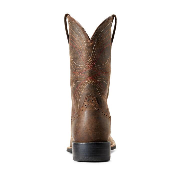 Ariat Sport Wide Square Toe Distressed Brown Western Cowboy Boot - CWesternwear