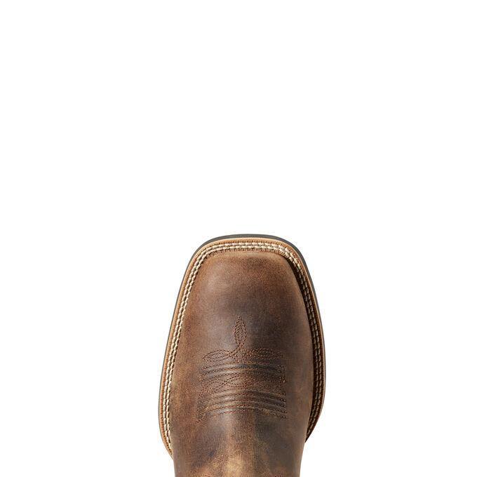 Ariat Sport Wide Square Toe Distressed Brown Western Cowboy Boot - CWesternwear