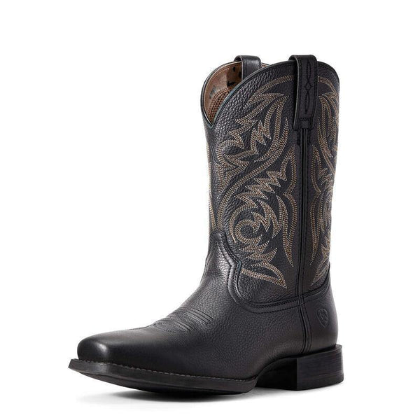 Ariat Sport Herdsman Western Boot Black Deertan