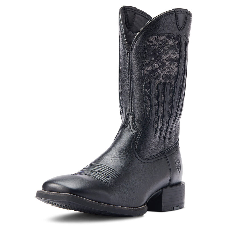 Ariat Men's Sport My Country VentTEK Western Boot - Black Deertan