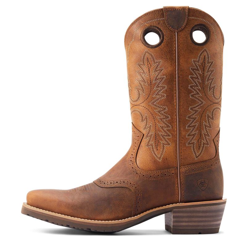 Men's Ariat Hybrid Roughstock Square Toe Western Boot - Sorrel Crunch