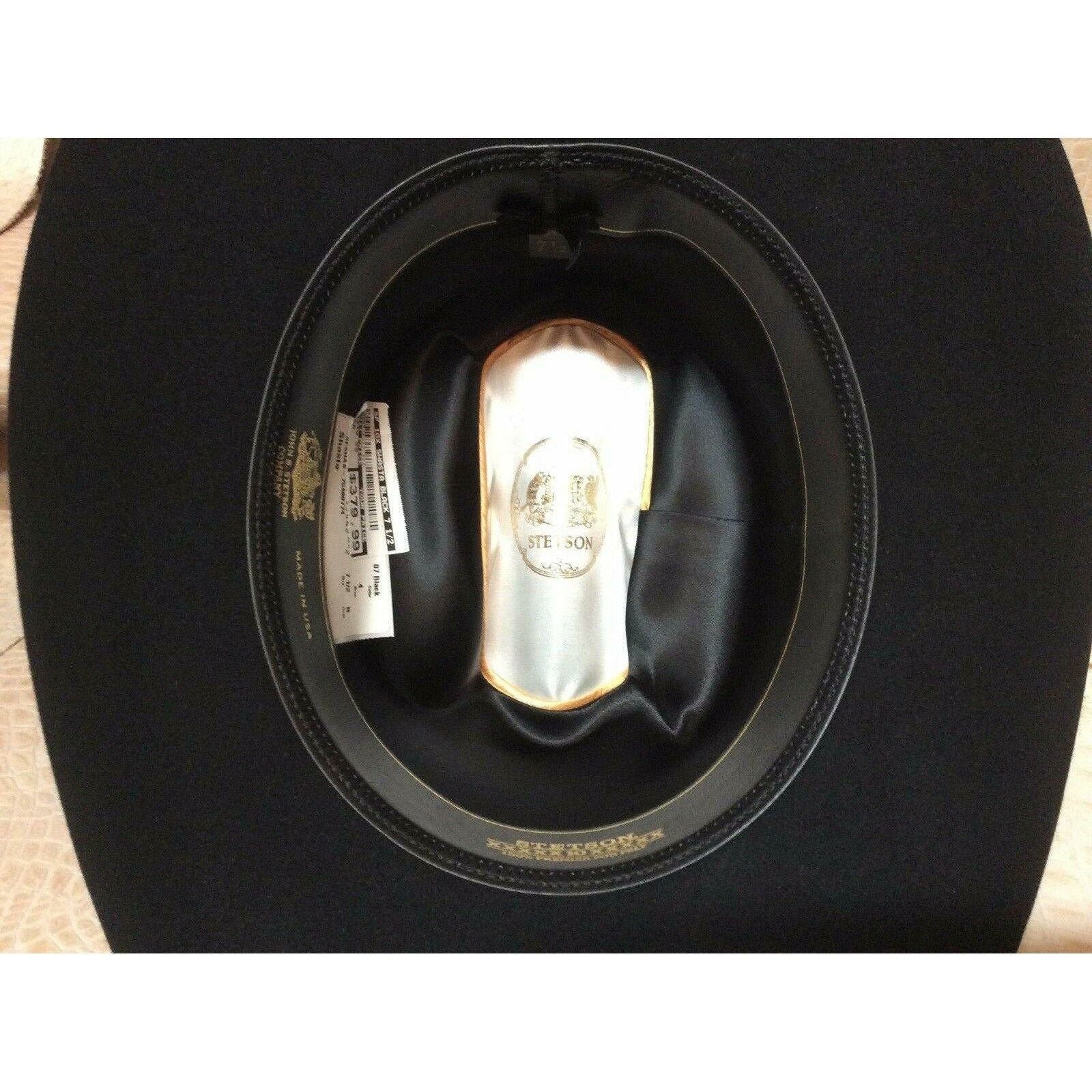 New Stetson Shasta Black 10X Beaver Fur Felt Cowboy Hat - CWesternwear