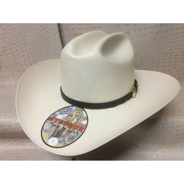 Stetson 1000x Hebilla de Oro Western Classic Cowboy Straw Hat 4 Inch Brim