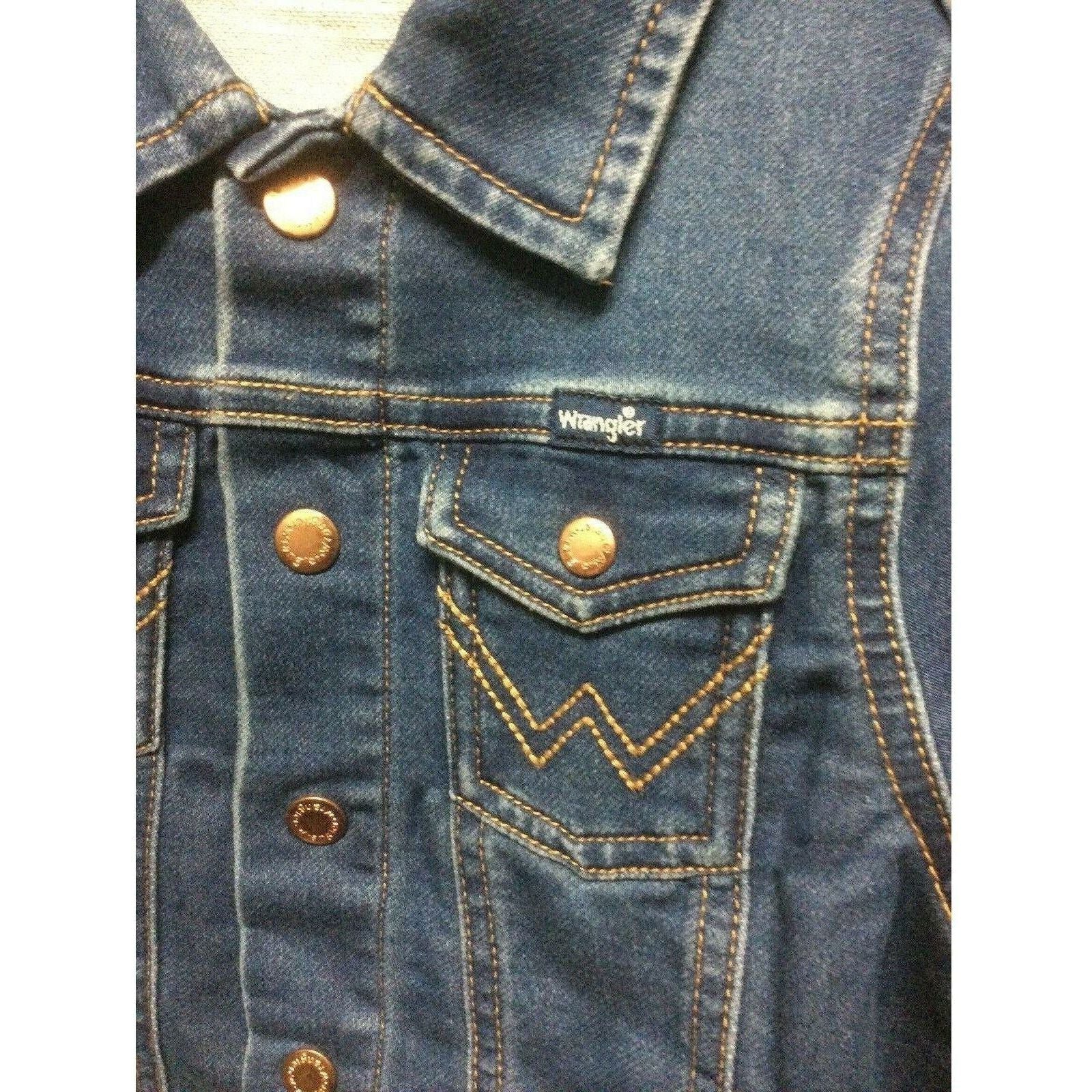 New Toddler Kids Wrangler Blue Denim Western Cowboy Trucker Stretch Jacket - CWesternwear