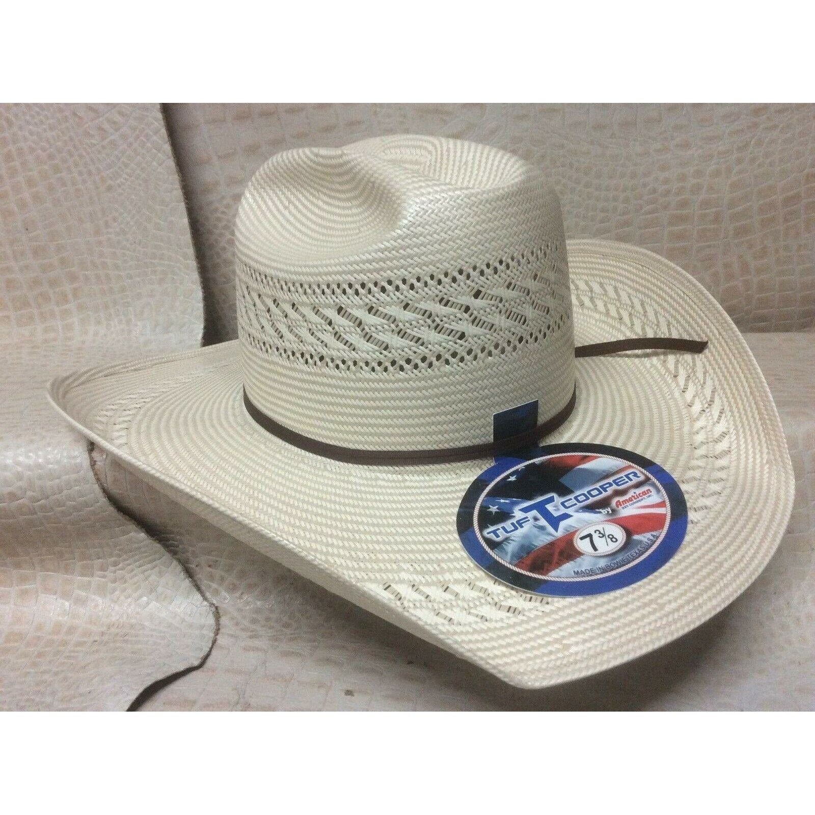 American Hat 20X Tan & Natural Rodeo Western Cowboy Straw Tuf Cooper 8810 Hat - CWesternwear
