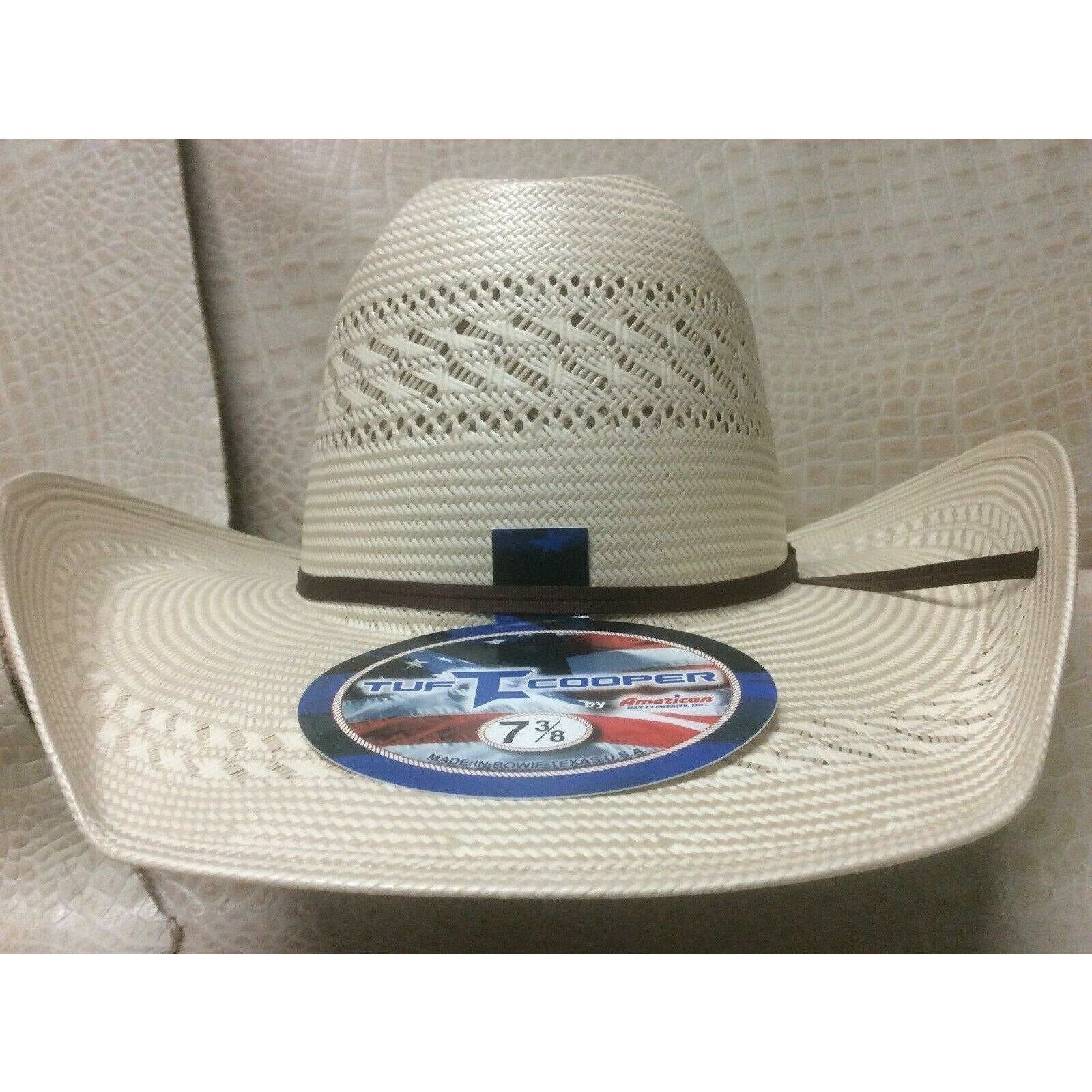 American Hat 20X Tan & Natural Rodeo Western Cowboy Straw Tuf Cooper 8810 Hat - CWesternwear