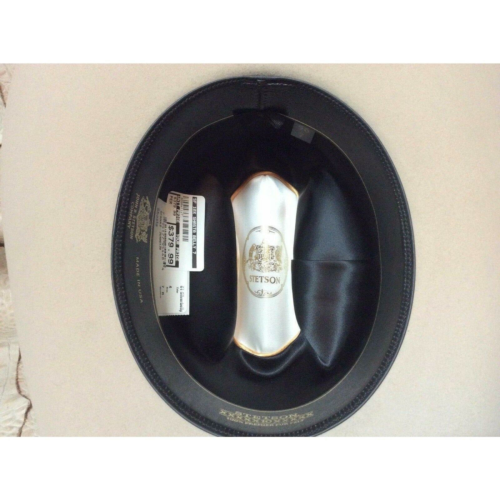 Stetson Shasta Silverbelly 10X Beaver Fur Felt Cowboy Rodeo Western Hat - CWesternwear