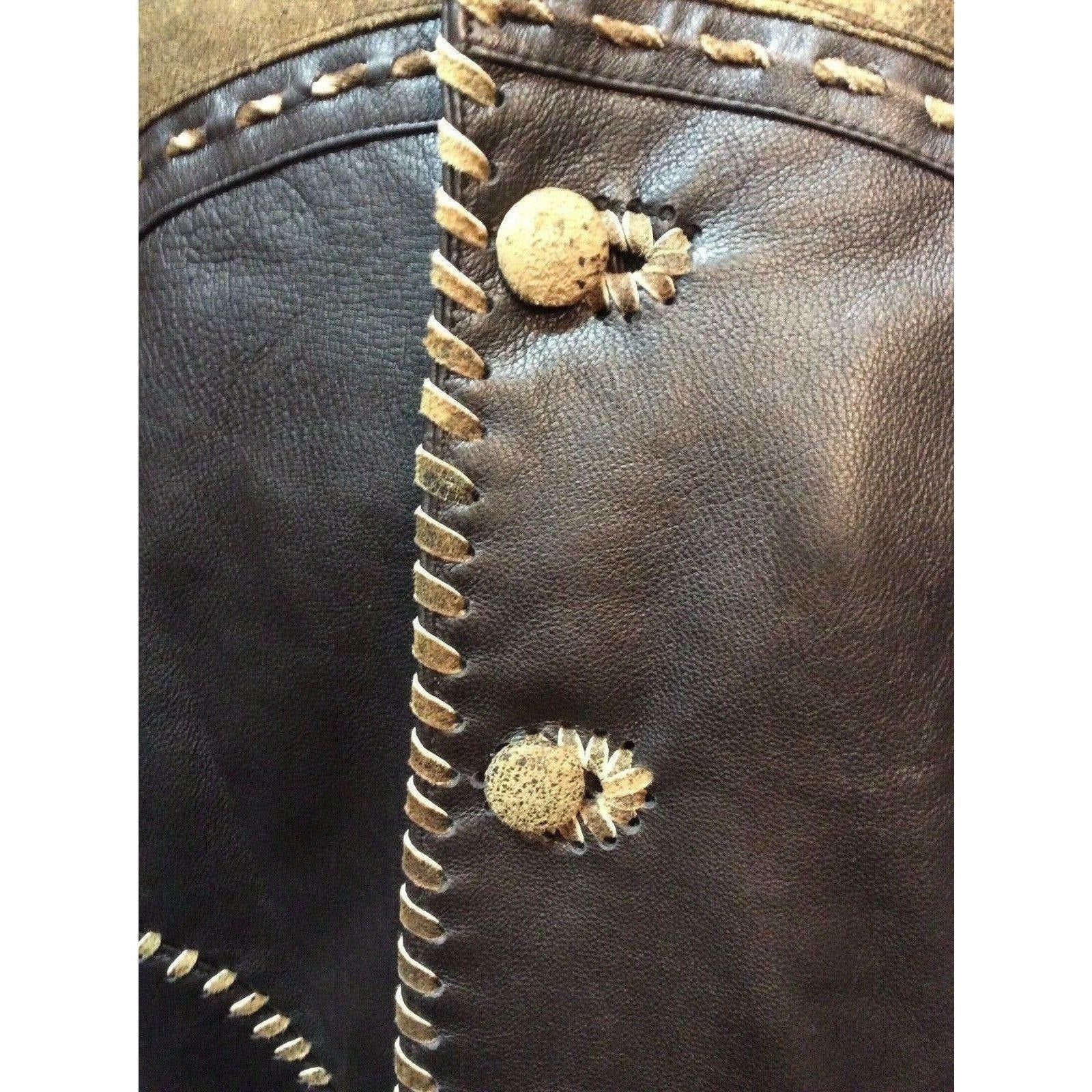 New Mens Vintage Italian Lamb Skin Brown Leather Western Cowboy Dress Jacket - CWesternwear