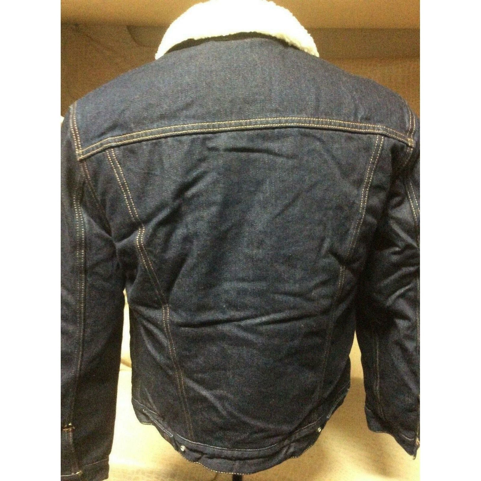 Mens Levis Original Sherpa Rinse Blue Denim Western Cowboy Trucker Jacket - CWesternwear