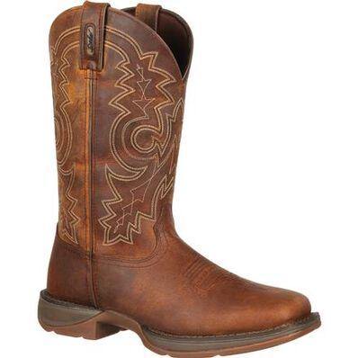 Mens Durango Pull-On Western Brown Tan Leather Cowboy Boot