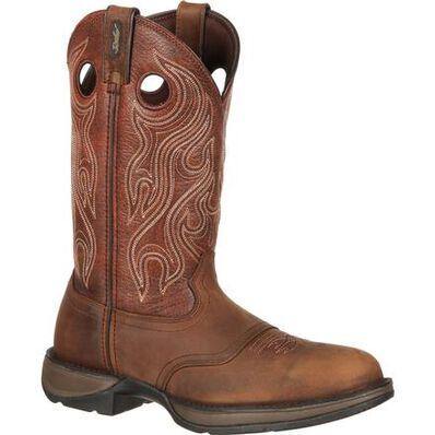 MENS REBEL™ BY DURANGO® BROWN SADDLE COWBOY WESTERN BOOT