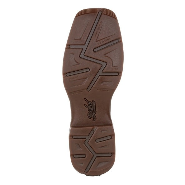 Men's Durango Rebel Dark Chestnut Brown Wide Sq Toe Boot