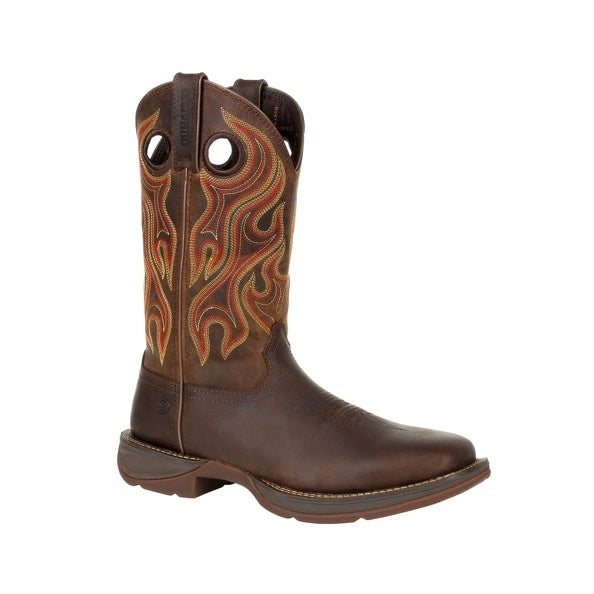 Men's Durango Rebel Dark Chestnut Brown Wide Sq Toe Boot